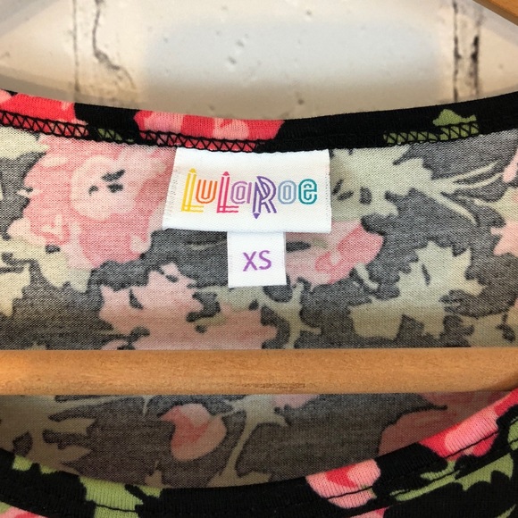 LulaRoe Perfect T Flowers with Unicorns SIZE XS - Picture 3 of 4